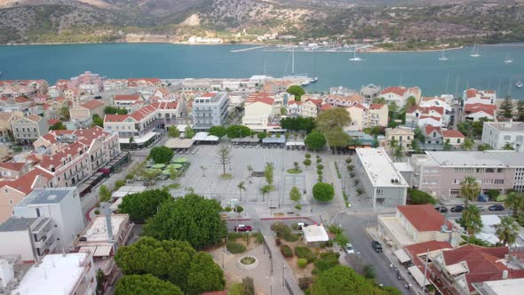 Aerial of Argostoli city at Kefalonia island, Greece