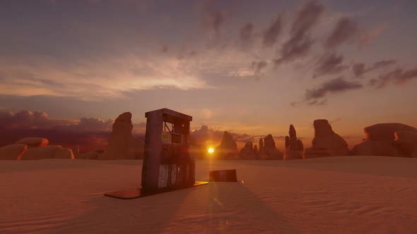 Rusted Gas Pump in the Desert