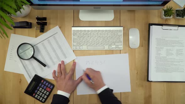 Paperwork. Businessman Working With Documents Flat Lay