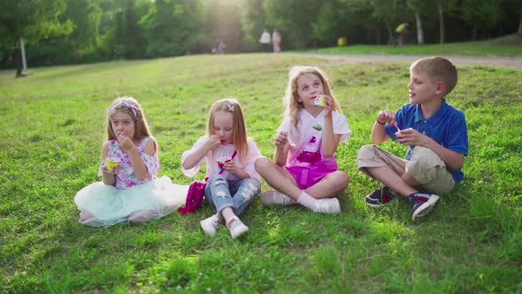 Happy Group of Kids Playing