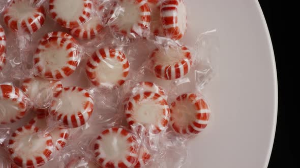 Rotating shot of peppermint candies - CANDY PEPPERMINT 002