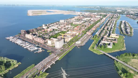 Amsterdam Ijburg Artificial Island Modern Residential Area Smart City Cityscape at Water Ijmeer