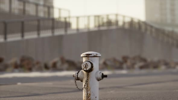 Rusty Fire Hydrant at Sunny Day