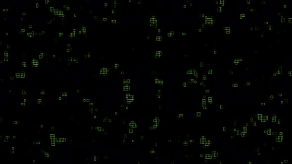 Green Digital Square Circuit Modern Animated Background