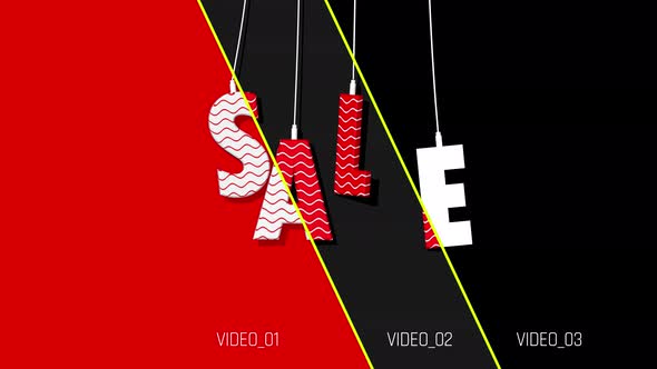 Sale Letters Rubber Hanging Dynamic 3D Rendering, Special Sale Catchy Opener, Toys Sale Animation