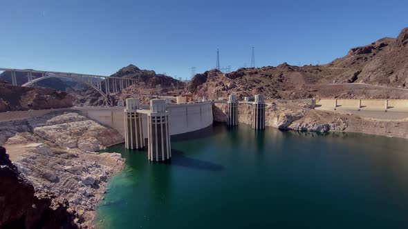 The Hoover Dam on the border of Nevada and Arizona.