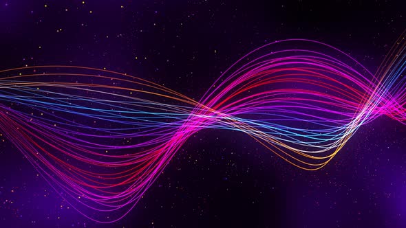 Amazing Colorful Technology Data Particle Line Animated