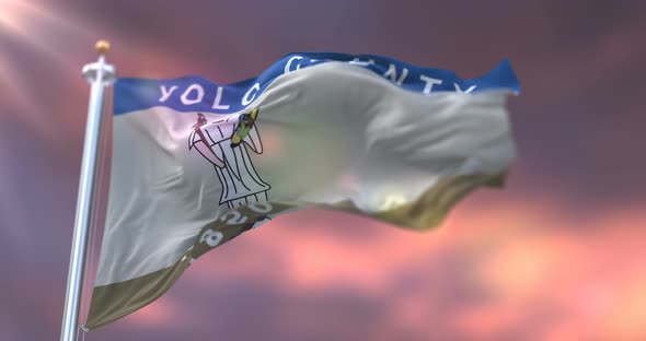 Flag of Yolo County at Sunset