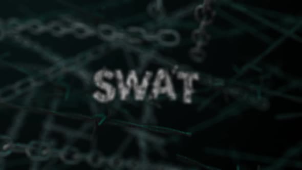 3D Dark Crime Background Word Swat