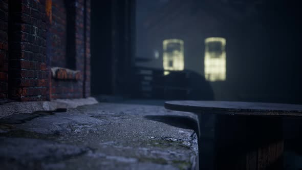Frightening Abandoned Factory at Night alt