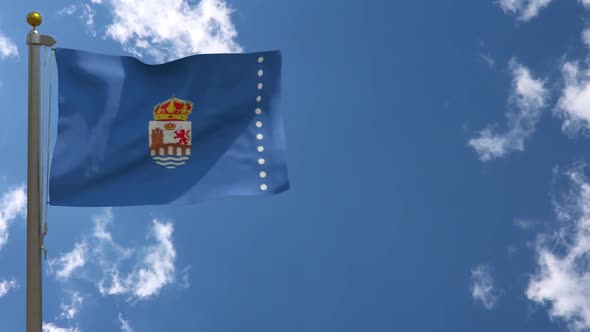 Ourense Province Flag (Spain) On Flagpole