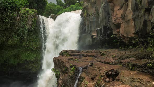 Tegenungan Waterfall Near Ubud Bali. Waterfall Hitting Water Surface. One of the Best Places for