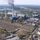 Aerial view of thermoelectric plant with big chimneys in a rural landscape in autumn, Trypillya - VideoHive Item for Sale
