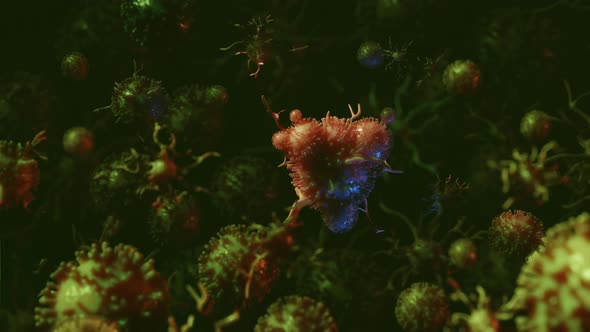 Virus, Bacteria or Other Disease in Close Up Microscopic Representation alt