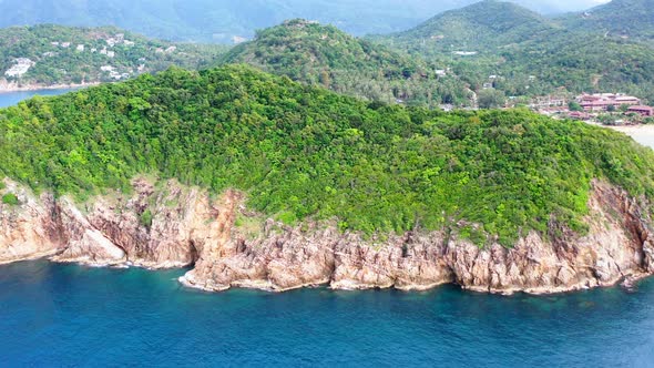 Aerial View of Mae Haad Beach in Koh Phangan Surat Thani Thailand