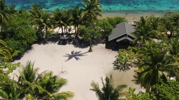 Tropical Beach Resort In The Island Of Kalanggaman In Palompon, Province of Leyte, Philippines. Aeri