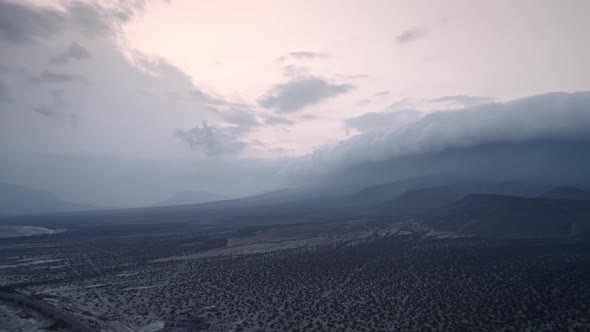 DRONE MORNINGCLOUDY NORTH COAHUILA MEXICO SEMI-DESERT MOUNTAIN LA AZUFROSA AREA