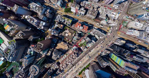 Top view of Hong Kong city