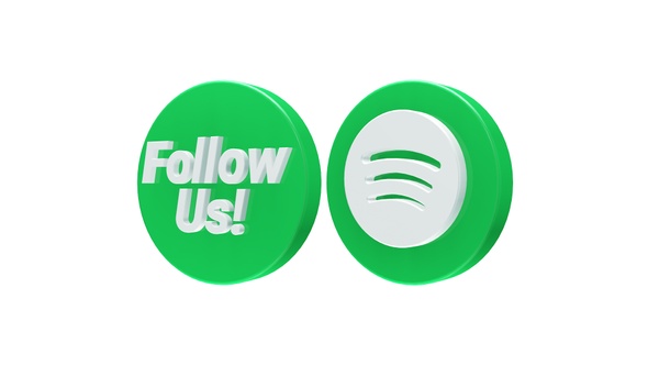 3D Follow Us Spotify Icon