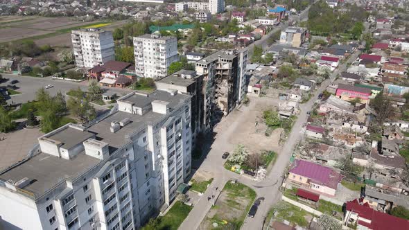 Destroyed Residential Building in Borodyanka Kyiv Region Ukraine