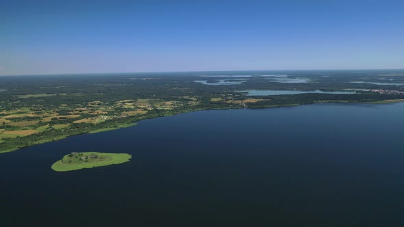 Top View of Lake Drivyaty in the Braslav Lakes National Park the Most Beautiful Lakes in Belarus