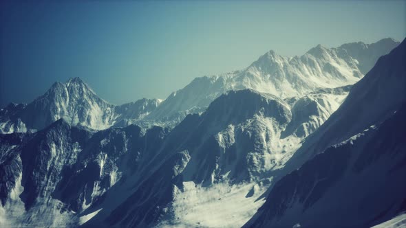 Big Mountain Peaks at Sunny Day