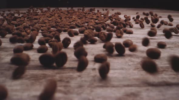 Roasted Coffee Beans Dropping