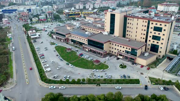 City Hospital Alanya Turkey Aerial View 4 k