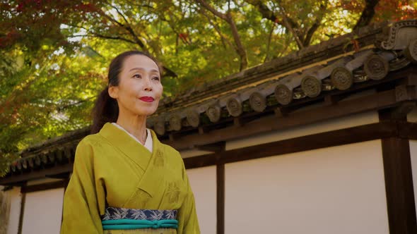 Elegant Japanese woman in Kyoto Japan