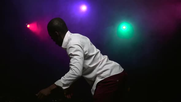 African American Man Dancing, Making Rhythmic Movements, Slow Motion