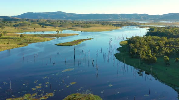 Aerial view of Lake Somerset, Queensland, Australia.