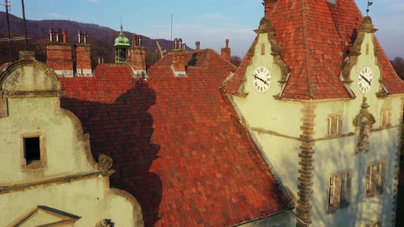 Aerial View of Beregvar Castle Hunting House of Counts Schonborn Near Mukachevo Transcarpathia