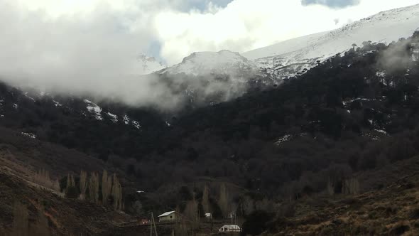 The Andes Mountains in Winter. Patagonian Landscape.