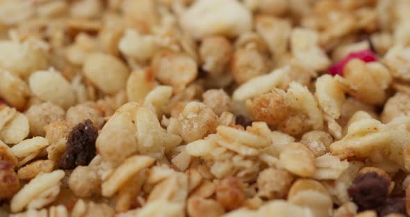 Stack of oat cereal breakfast