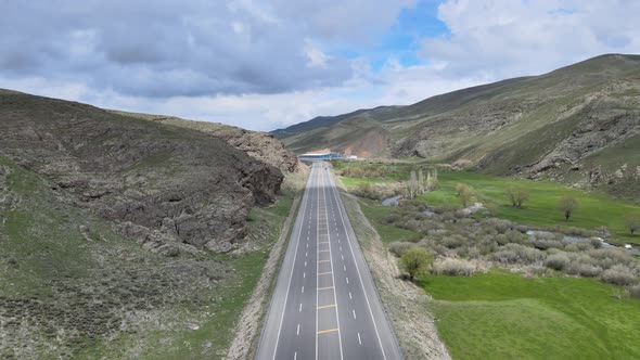 road nature mountains spring