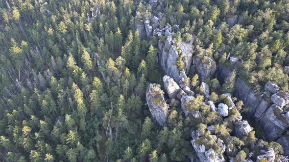 Amazing Rock Formation on Szczeliniec Wielki in Table Mountains National Park. Tourist Attraction of