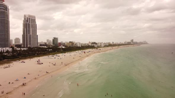 Aerial Miami Beach Spring Break 2021
