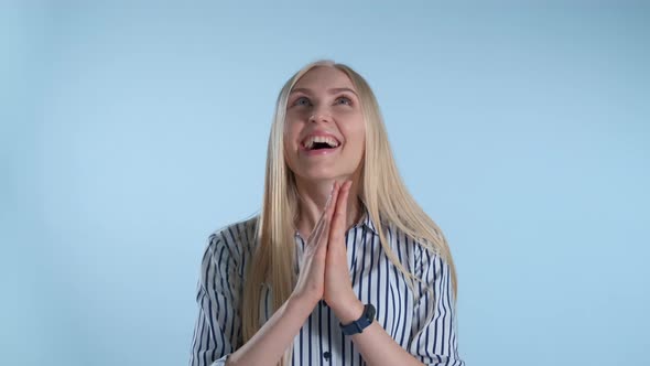 Woman Clapping Her Hands, Waiting for Something Interesting