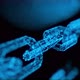 4K Blockchain crypto currency connected multi-function blue chain particle closeup	 - VideoHive Item for Sale