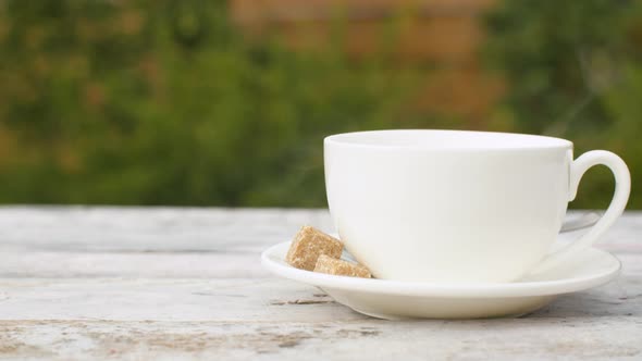 A Cup of Hot Tea Outdoors