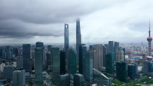 Shanghai skyline with modern urban skyscrapers, China