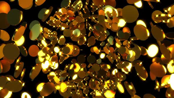 Gold Background From Many Glittering Coins