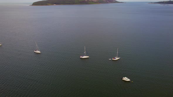 Aerial Reveal of The Holy Isle in Scotland A Secluded Island