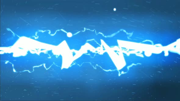 Blue Lightning Effect Cinematic looped Animation Background 4K