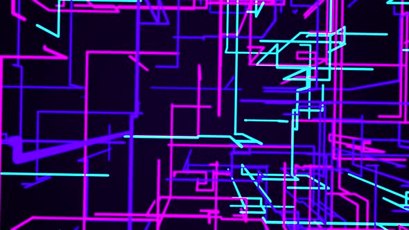 Colorful Neon Glowing Frames 4K Animation Particle Trails in Seamless Loops.