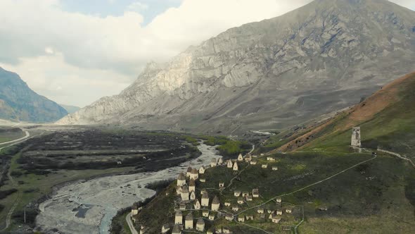 Aerial View of City of Dead North Ossetia