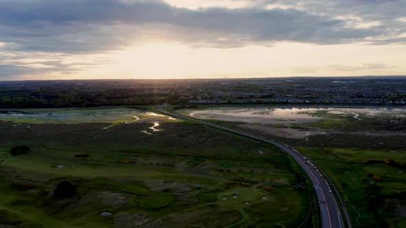 Irish landscape at golden