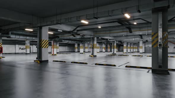 Empty Underground Parking Garage