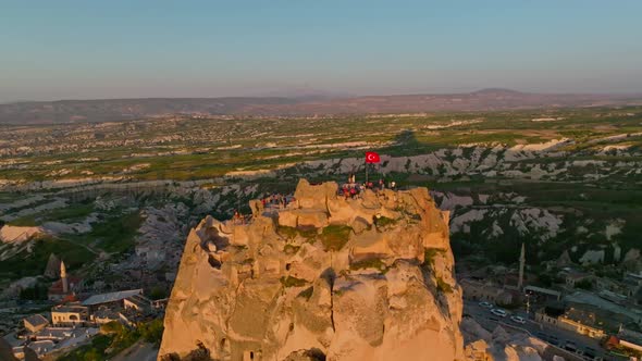 Cappadocia, a semi-arid region in central Turkey, 4 K Aerial view