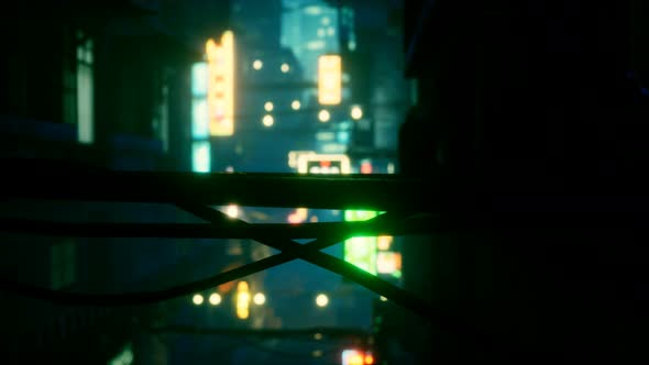 Bokeh Lights on Night Street in Asia alt